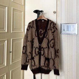 Gucci Beige and Dark Brown Women's Cardigan